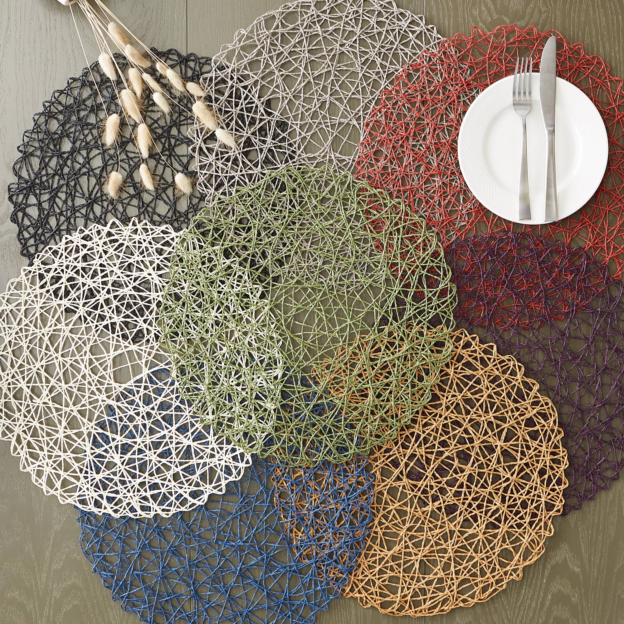 DII® Eggplant Woven Paper Round Placemat (Set of 6)